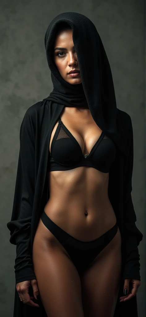 hijab, black bra, wet skin, black pantyhose, in Ankara