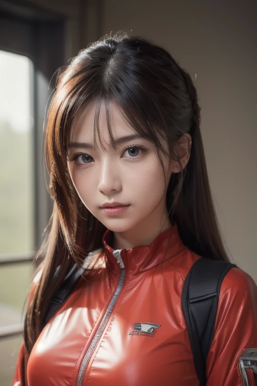 (8k,  top quality, Masterpiece:1.2),  ultra detail , Masterpiece,  Realistic Lighting ,Masterpiece,  top quality, Masterpiece,  Official Art, Extremely Fine CG Unity 8K Wallpaper ,  beautiful eyes in every detail  ,  light on face,  One Girl , Asuka, upper...