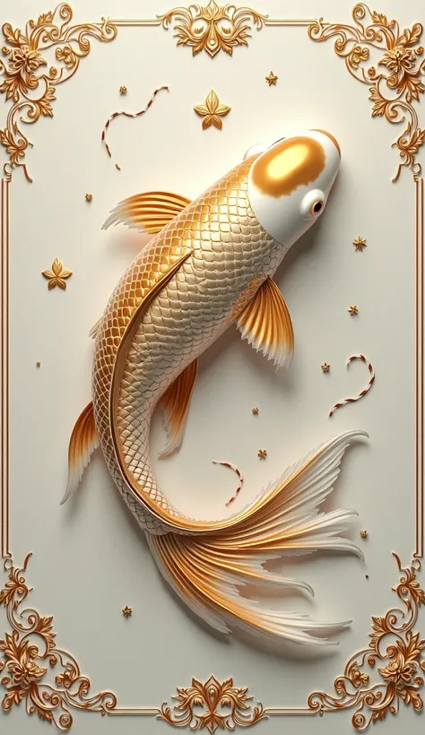 carp, White-gold ลายไทย,8k, Top Quality 