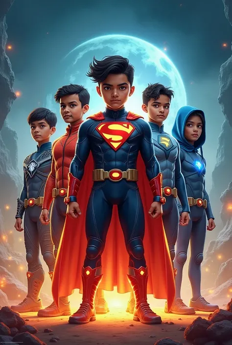 Summary of the Story:

In Dhaka, four friends—Saad, Onik, Sizan, and Sadman—discover a mysterious cave and gain superpowers from a magical stone. Saad can run at incredible speeds, Onik controls fire, Sizan manipulates water, and Sadman controls metal. The...