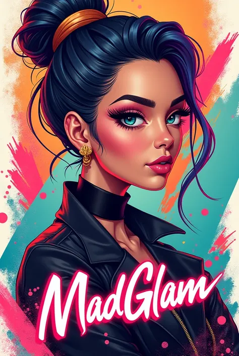 Manicurist girl poster with the title “Madglam” drawn 