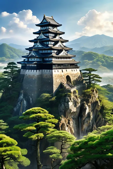  top quality,  face focus,  soft light,  super high resolution, ( pictures realistic:1.4),  RAW photos , Earth, Japanese Castle,Harmony between civilization and nature, destruction and creation ,Earthの姿を主人公に作画