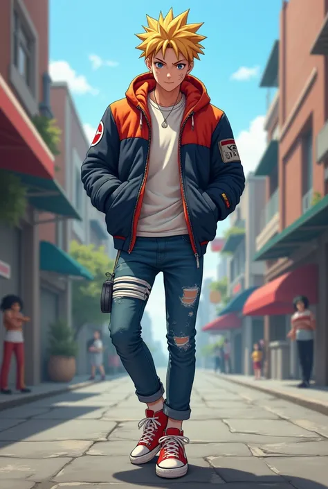 Naruto in super tight jeans and Converse tapeworm 