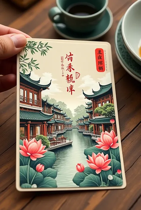 Main elements： Hangzhou Xiaohe Zhi Street metal fridge sticker ， with Chinese architecture and lotus pattern ，There are words such as “Xiaohe Zhi Street,” “XIAOZHI STREET,” and “Most Remembering Hangzhou”。
Additional elements ： Chinese bamboo tea mat 、传统st...