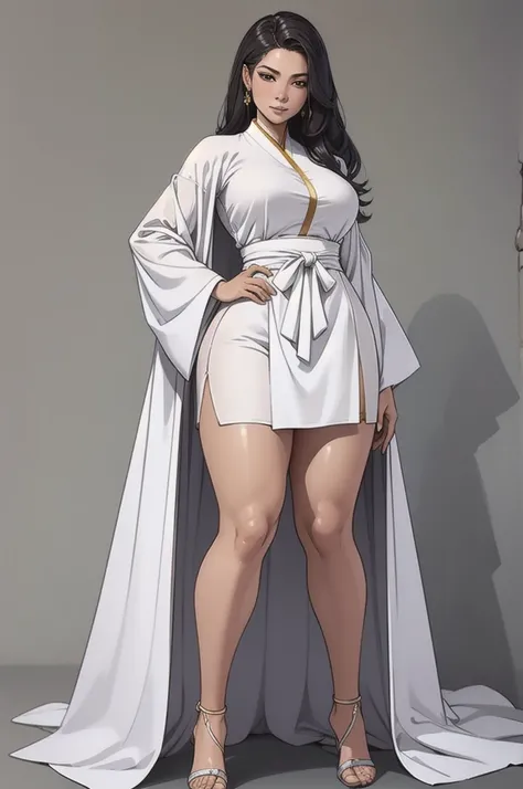 (unparalleled masterpiece, best quality:1.2),
ultra detailed, high quality, intrincate details,
high detailed skin, ((full body)),  malay woman in long white robes, naughty face, thick thighs
