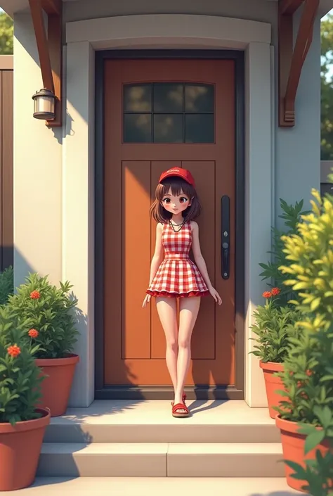 Outdoor exposure,morden porch door,heart eyes,pussy,cute,lovejuice,pizza delivery girl,brown hair