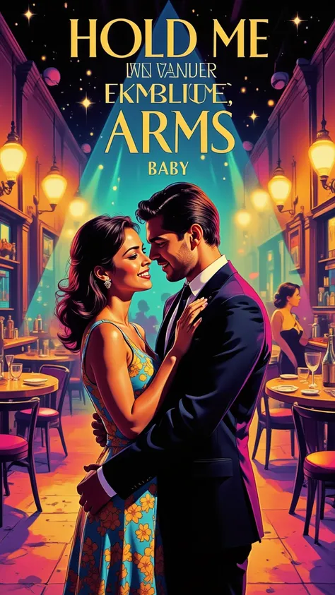 Create a sketch drawing that captures the vibrant spirit of the 1960s, reflecting the romance and charm of the era as inspired by the song "Hold me in your arms, baby" Directed by "mustafa classic"

The central focus should be a couple in a tender embrace,...