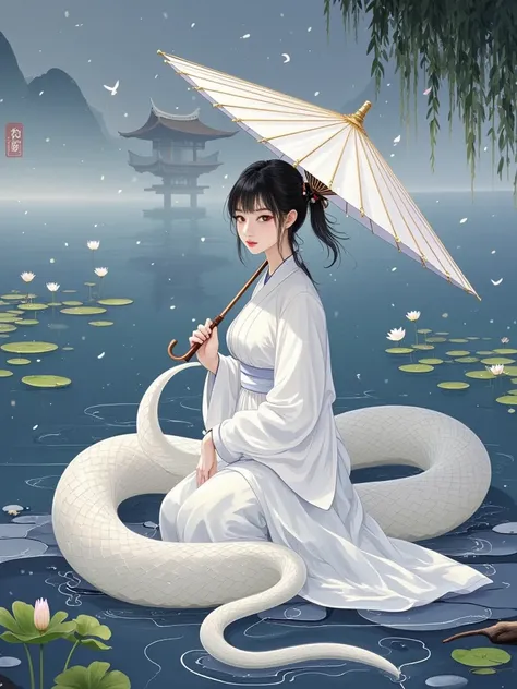  Please draw a long scroll full of oriental poetry， With the Legend of the White Snake as the context， Blending a thousand years of love in ink and color。 The picture starts from the misty West Lake， The Broken Bridge, which is carefully outlined, lies hor...