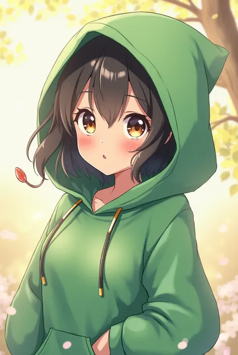 Anime Girl green hoodie