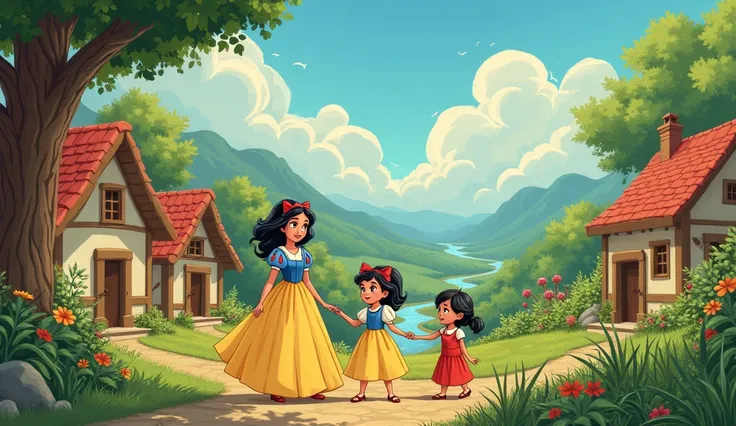 From that day on, Snow White and her family became known as the Good Deed Miners, spreading kindness wherever they went (animation cartoon