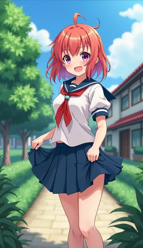 Anime girl at school you can see her panties 