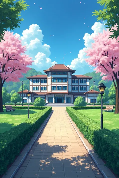 anime school background with no people