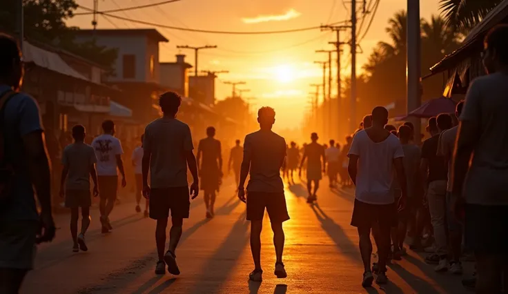 Street show in the Amazon at sunset