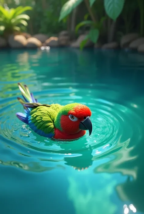 Parrot in water 