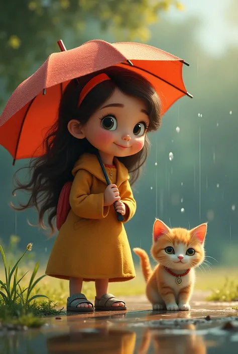  Sofia found a skinny kitten in the rain . With care,  sheltered it under her umbrella and took it home . She fed him ,  dried her hair and called it Nino . since then,  Nino followed Sofia everywhere ,  like a purring shadow . together,  discovered that t...