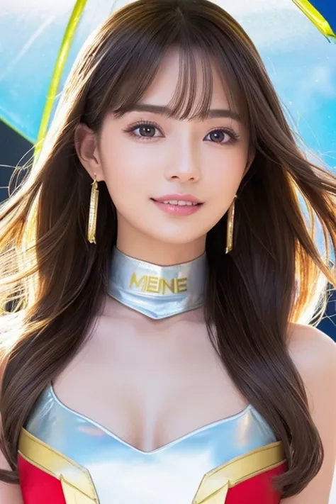 (Please redeem, 8k, On the table, 超High resolution: 1.3), One Girl,  ,Light brown hair, Straight bangs, Hair behind the ear, Hair that falls over the shoulders, Long Hair,  Slim figure, Ultra-thin face, Delicate lips, Beautiful Eyes, double eyelid, , A lit...