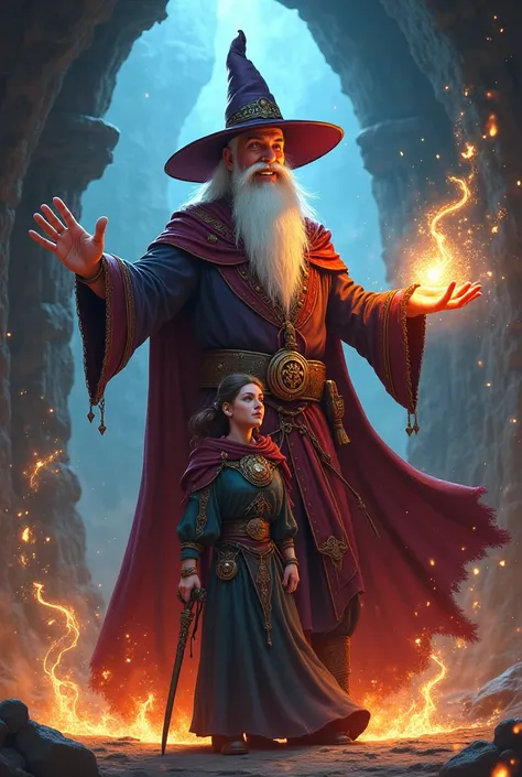 Dungeon master wizard with big smile sorcerer 