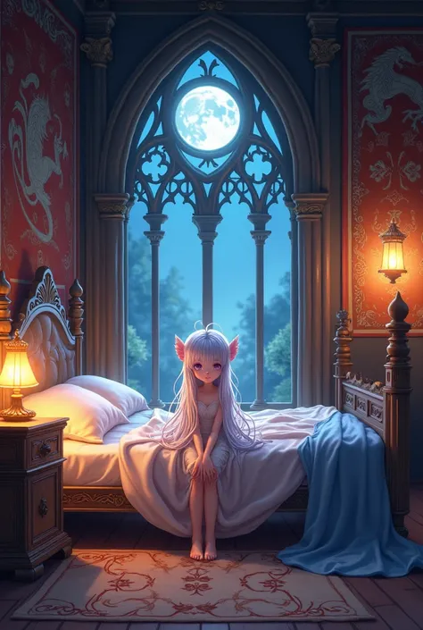 bedroom, medieval, fantasy,anime style