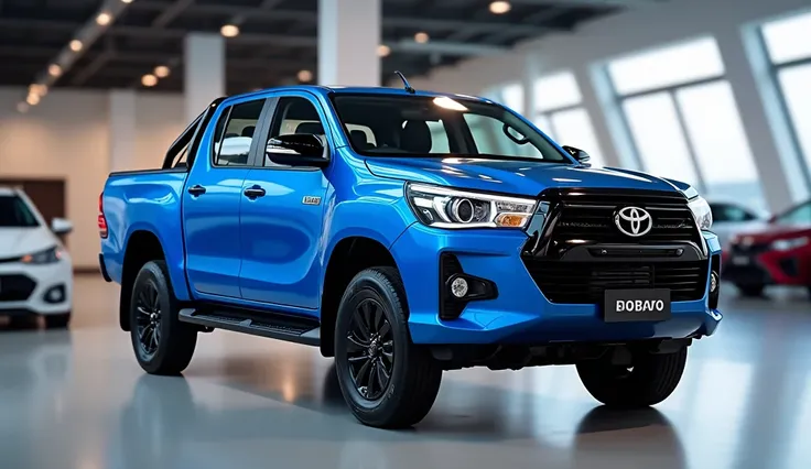  New model 2026 Toyota Hilux Vigo Daubly Cabinside and dashboard in the showroom colour blue 