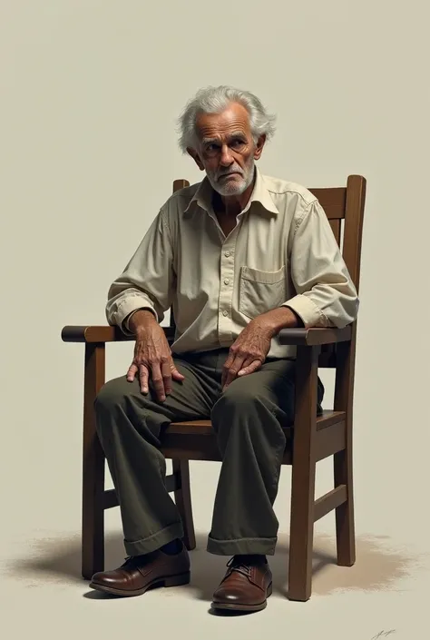 Old man sitting on a chair