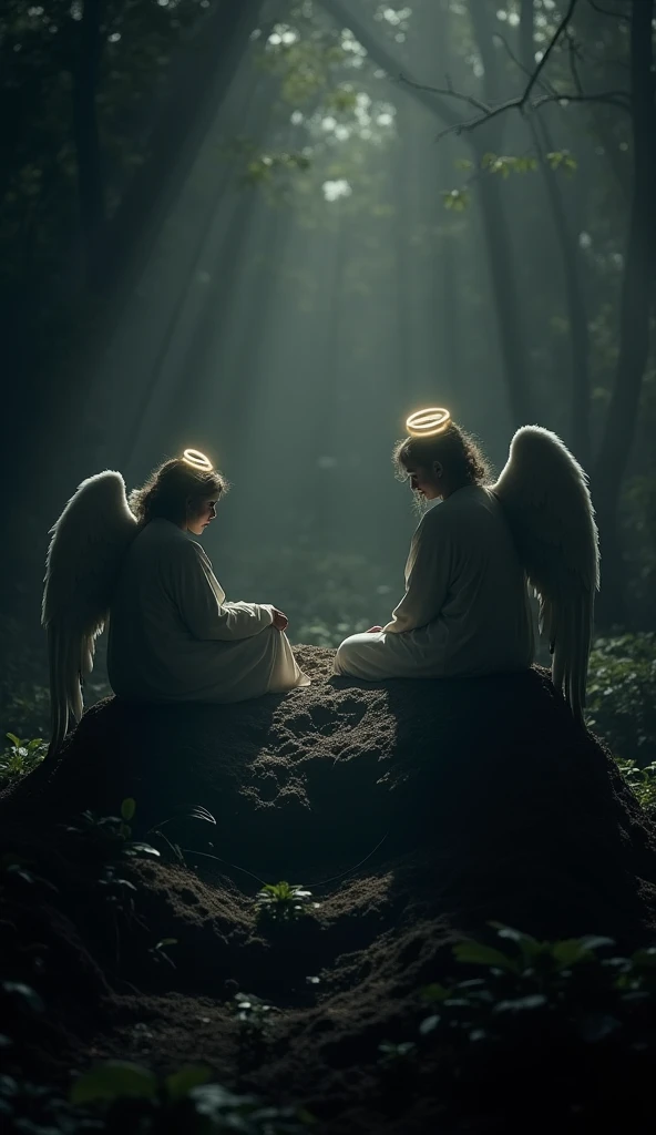 In the shadows of the dark grave, two angels sit beside the body that has been placed in the ground. A halo of light surrounds them, and words flow from their lips like whispers from another world. They never stop glorifying the name of this person who has...