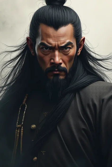 dark-skinned, Cao Cao, stark, bonitas, long black  hair