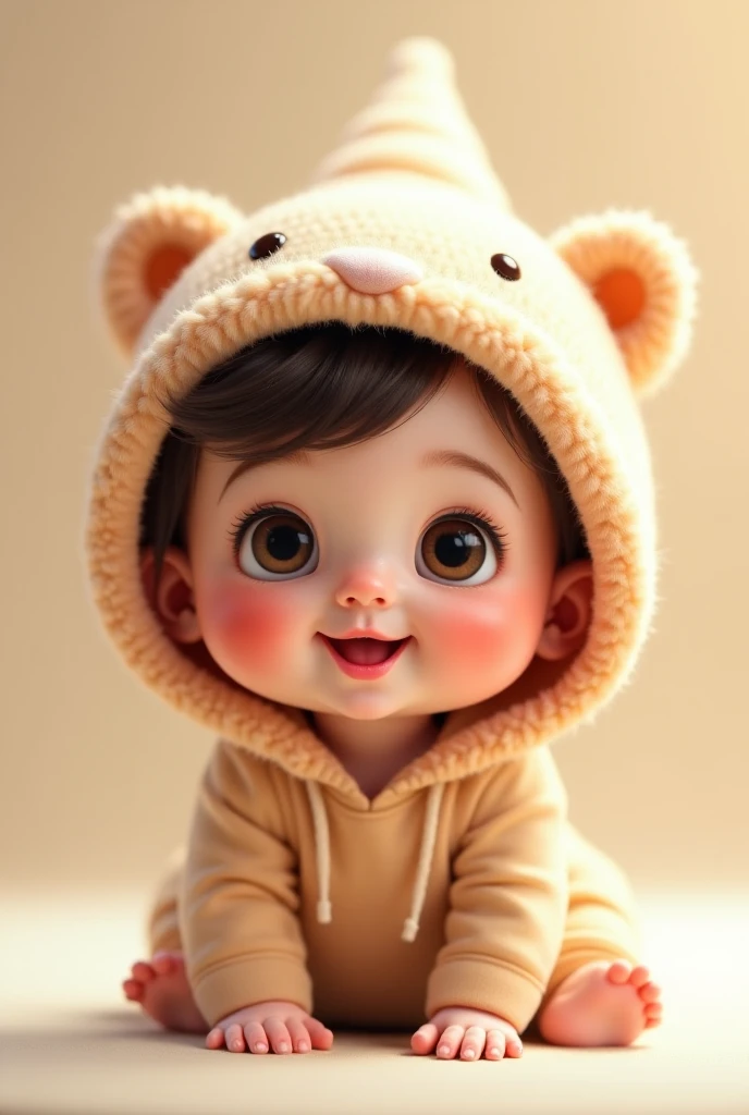 Create cute baby picture with cap