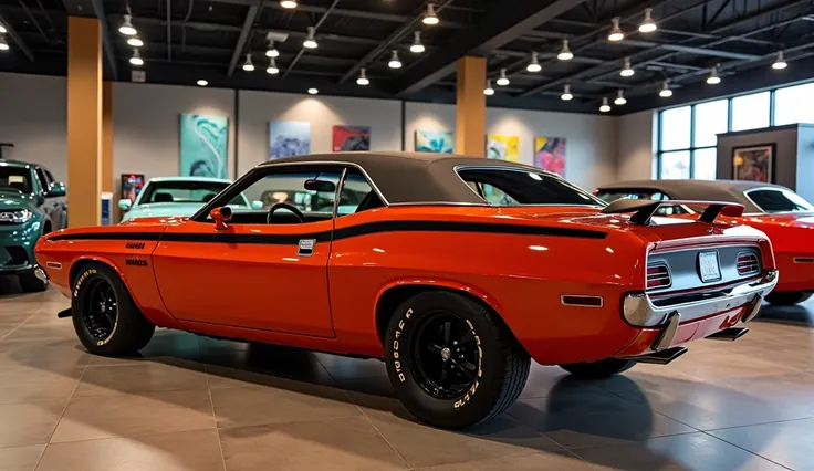 2025  Plymouth Barracuda luxury showroom color yallow in view back