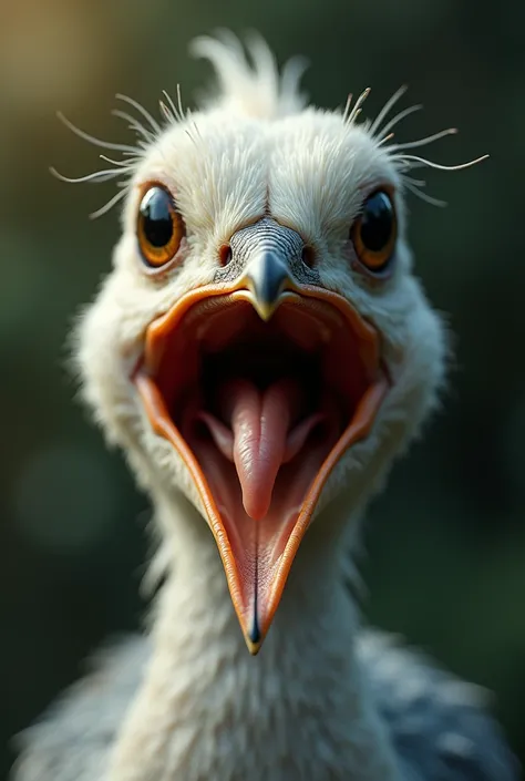 Inside the beak of a pretty bird