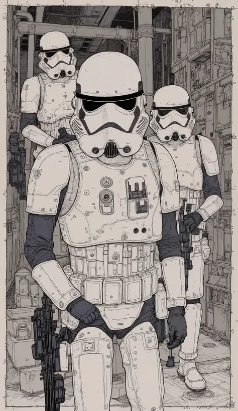 Stormtroopers drawn in style art style