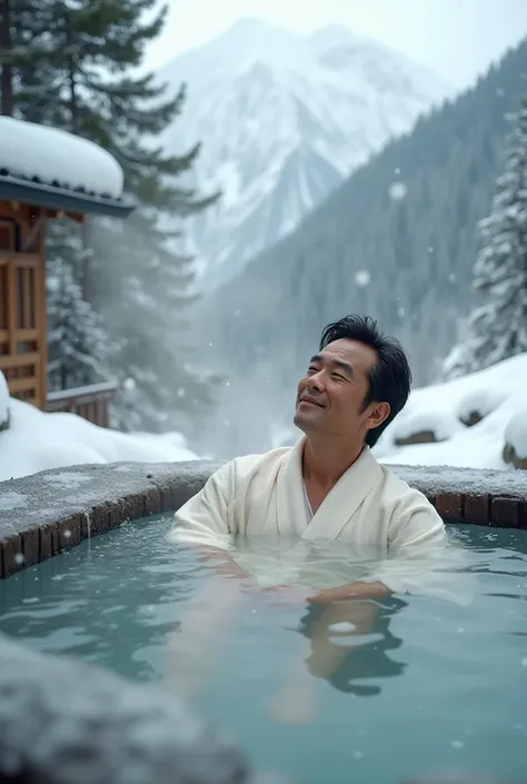 SMAP Nakai Masahiro、Hot springs in a snowy country。Taking a bath