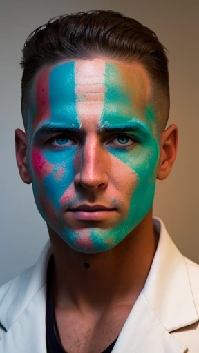 A male Abramowicz man focuses on his face color in the photo