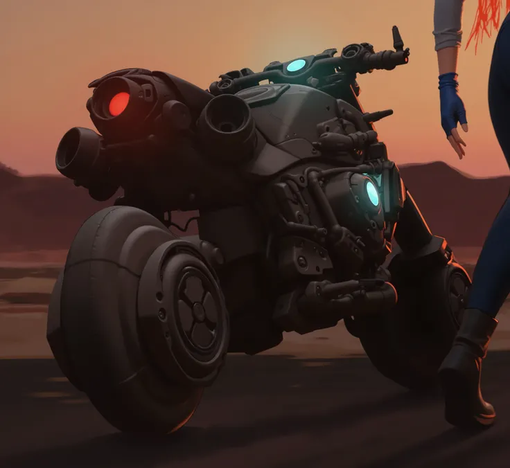 1 Futuristic Bike, Desert Sunset setting