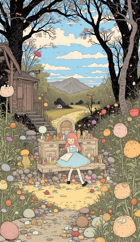 Alice in Wonderland drawn in style art style