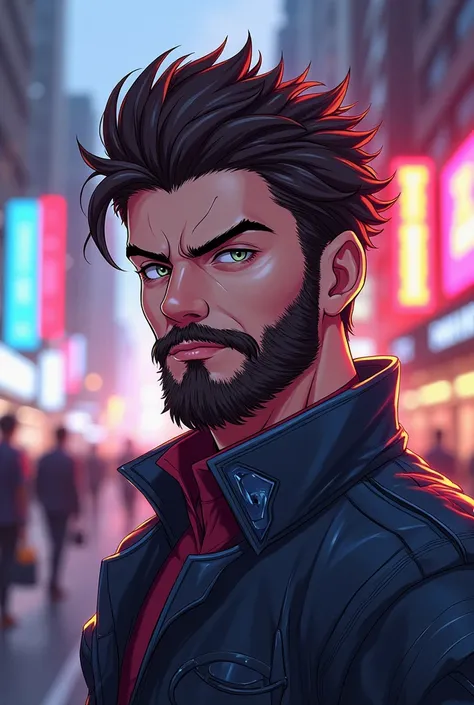 Draw anime character with brunette and beard