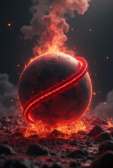 Misterious red rope around planet with fire and more feraiting 