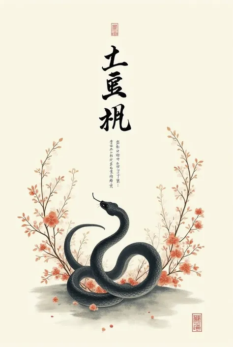 Snake Year Chinese New Year Chinese Ink Painting Chinese Text Greeting Card Text and Illustration Main Layout