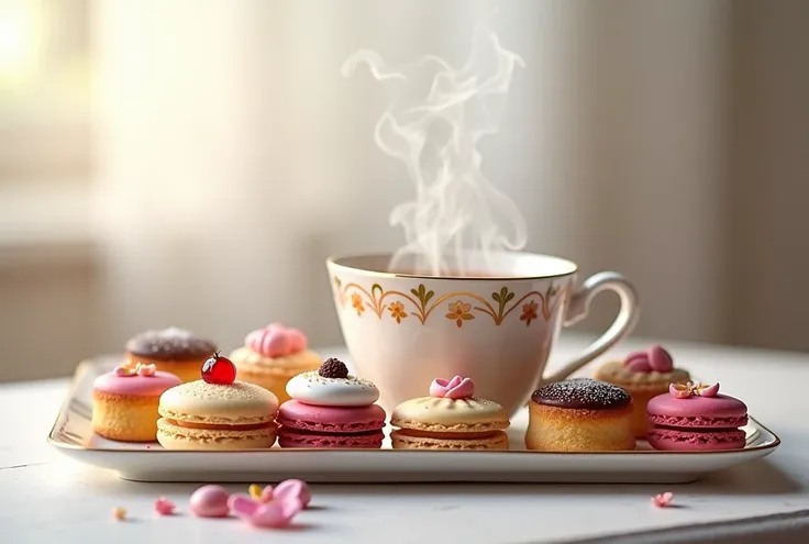 sweets with a cup of tea