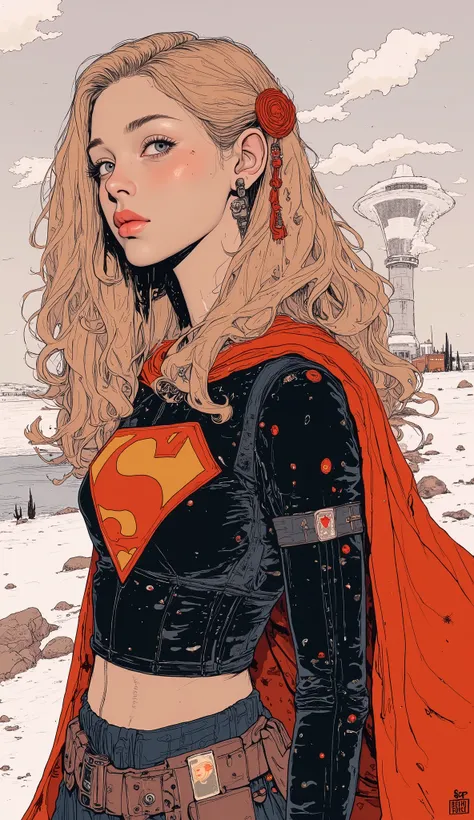 Supergirl drawing in style art style