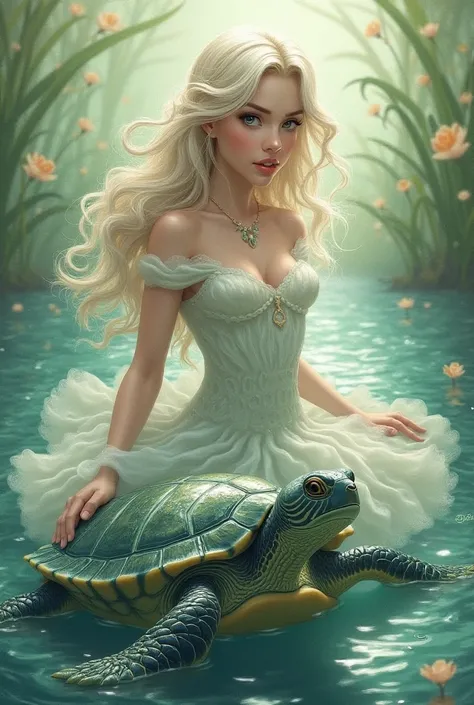 Princess drawing of a water turtle