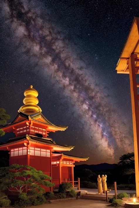 Red Sky、Golden Saturn 、 Inari-san and Jizo-san、 Purple Milky Way