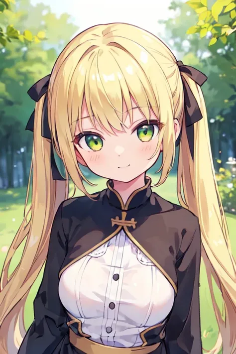 (best quality, masterpiece:1.2), ultra detailed, extremely detailed eyes and face, natural skin texture, detailed skin, natural lighting,
 chibi, 1 girl, 14-years-old, (cute),
 twin tails, blond hair, shiny hair,
 yellow-green eyes,
 (small breasts),
 BREA...