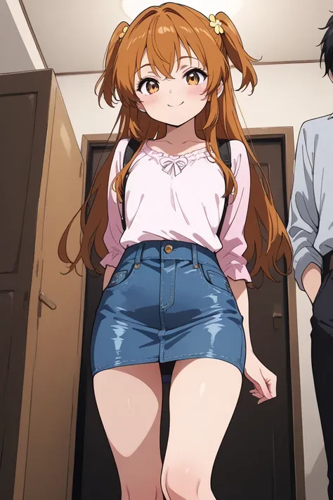 NSFW, Pizzuri,smile, denim skirt 