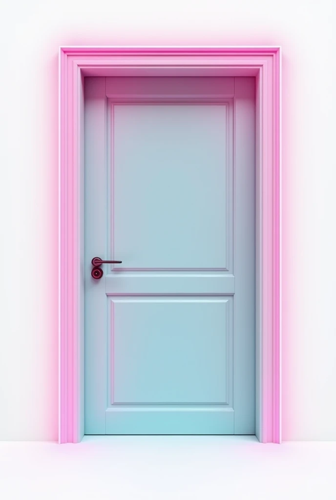  a colored square door with a white background with a colored LED outline,  outline Pixar style playfully, removable png background.  front view .  needs to be facing,  front view , And the whole white background png. Simple white door seen from the front,...