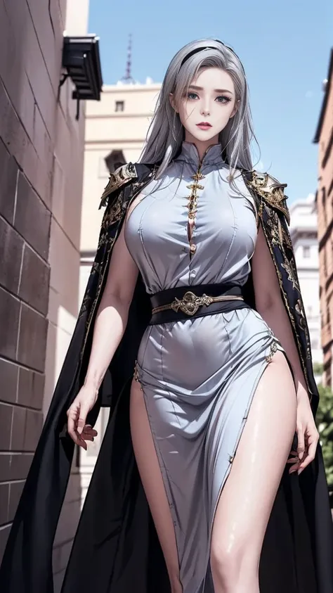 (best quality:2.0),(extremely detailed:2.0),(highly detailed:2.0),(Chario,the leader of the Silver Sword Knights,is a noble and commanding figure,known for her unwavering leadership and dedication to her knights),(Despite her young age,she has earned the r...