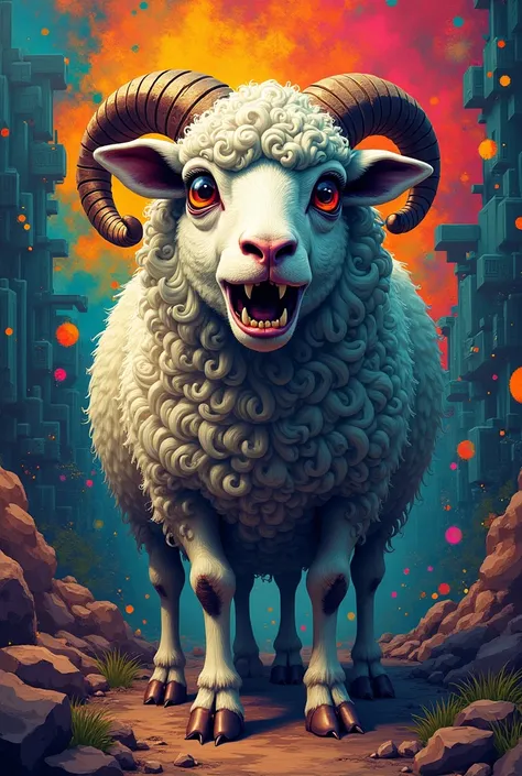 Hiphop angry psychodelic sheep