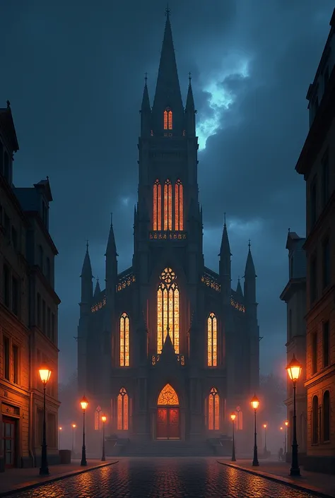 church at night