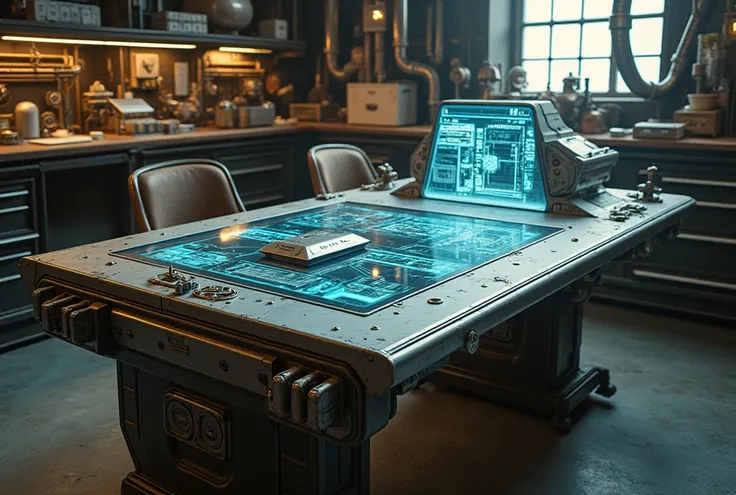 Early 1900s Back to the Future style futuristic desk 