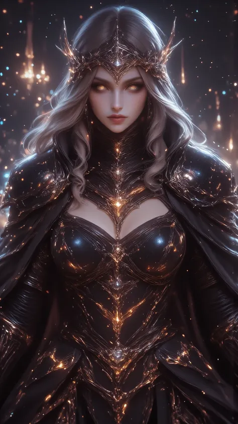 Full body shot，full，Gorgeous fantasy death knight chain armor,   perfect female curve body , detailed， 完美full的圆润乳房,  perfect heart-shaped buttocks 