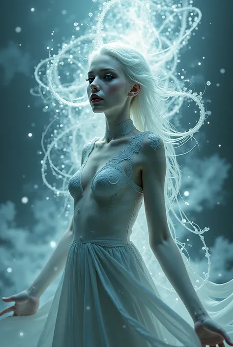 Beautiful Real Looking Woman, Ghotic make up, Pale Skin,  Astral Projection  , Magnificent Soul Wonders, Abstrac Art 
Full Shot of Her , Digital Quality Clear picture, Realistic looking photo, 3D 